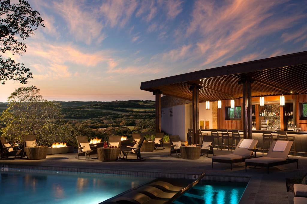 The swimming pool at La Cantera with an incredible view