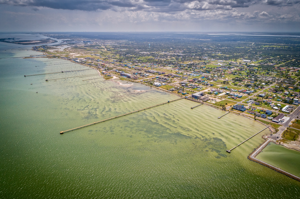 aerial view of coastline beaches in austin