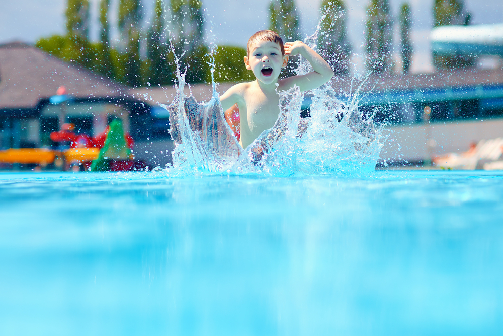 kid enjoying in a water park