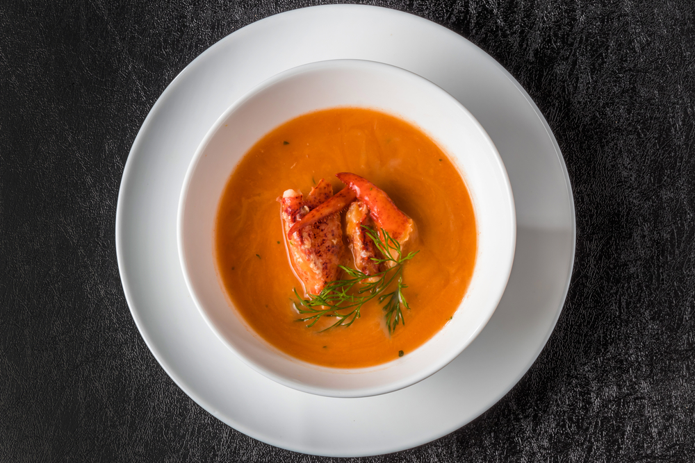 lobster bisque in a bowl