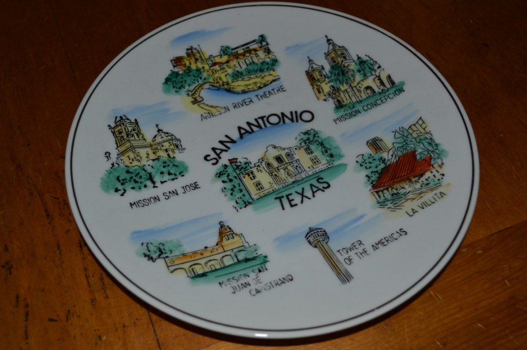 plate with san antonio texas sights