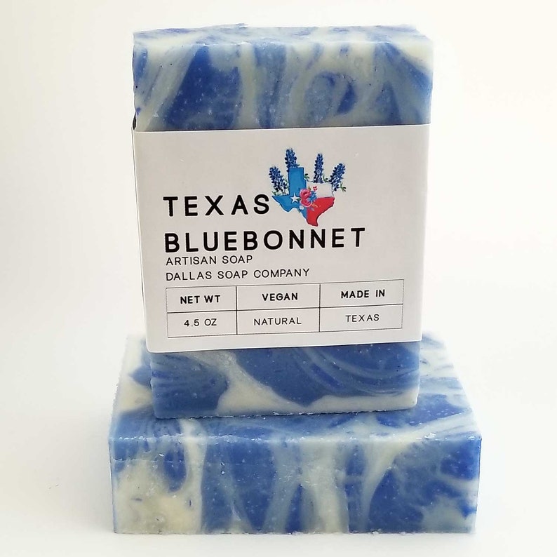 artisan soap in blue white color texas gifts