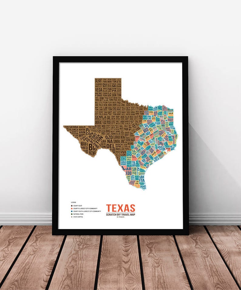 frame with texas map