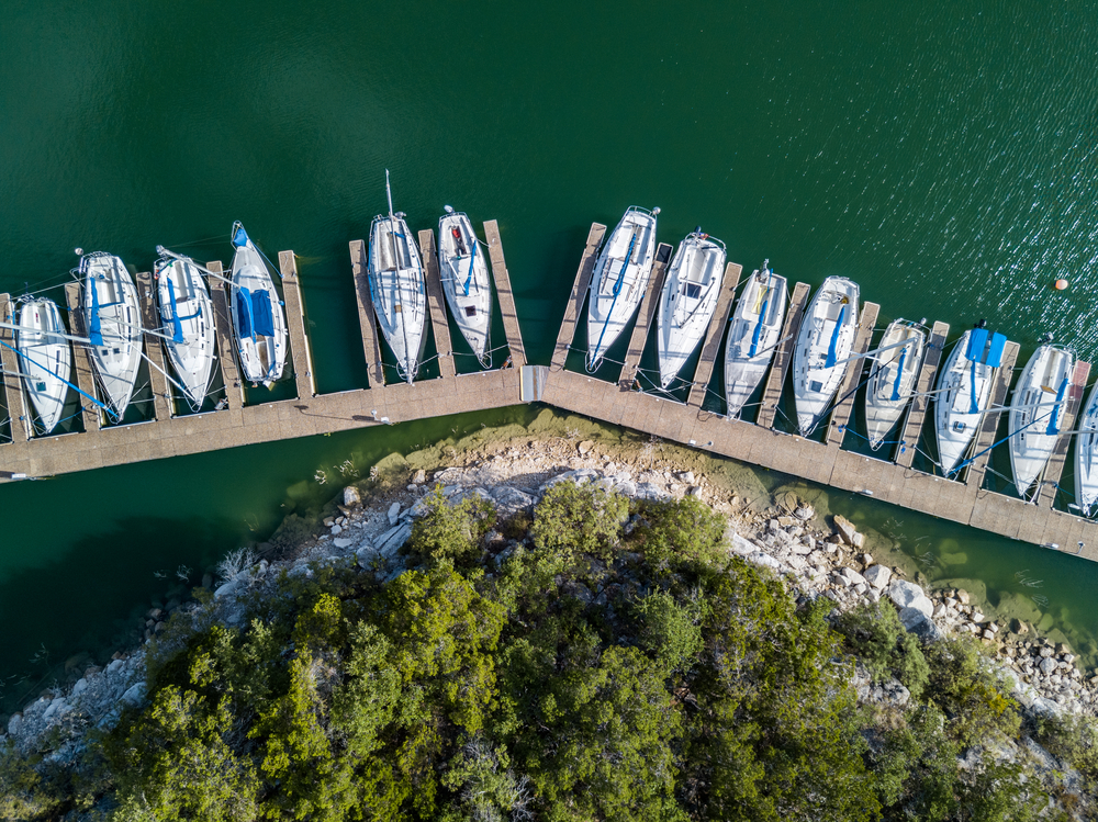boats docked in a line