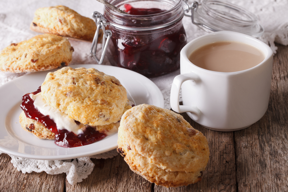 Scones with jam and tea best breakfast in houston