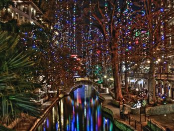 riverwalk in san antonio, one of the best towns for christmas in texas