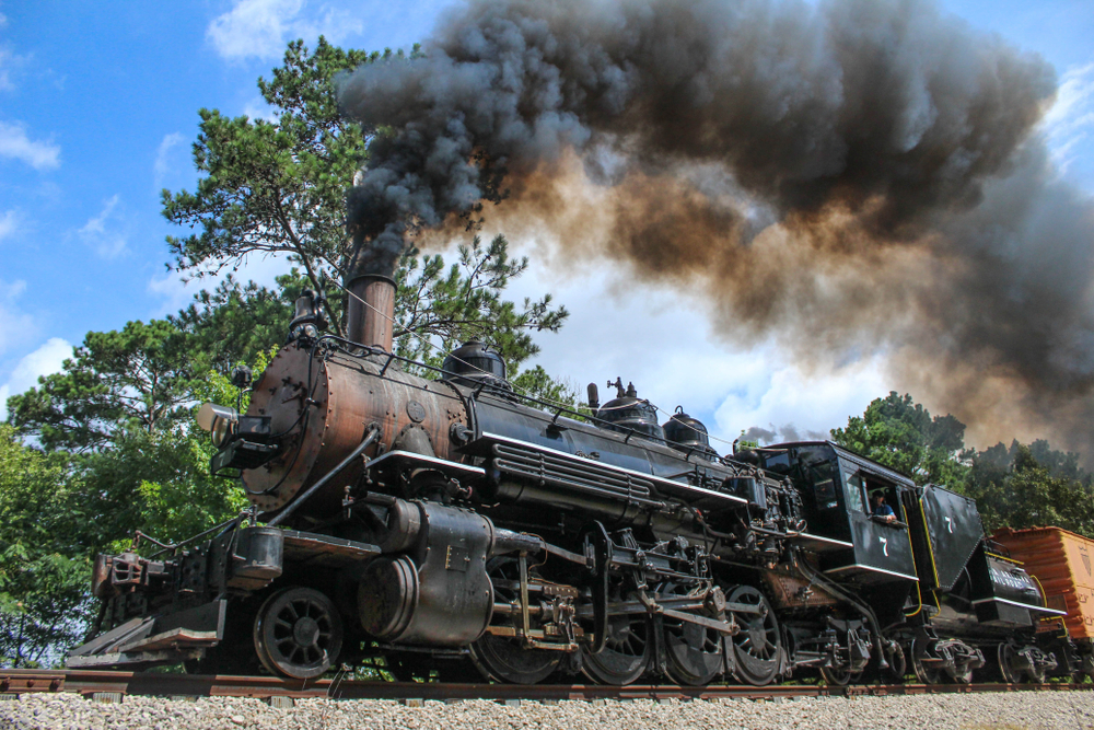 Railroad Train engine car on of the most fun things to do in East Texas.