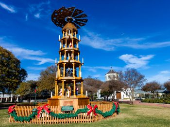 christmas pyramid on a sunny day one of the best things to do in Fredericksburg texas