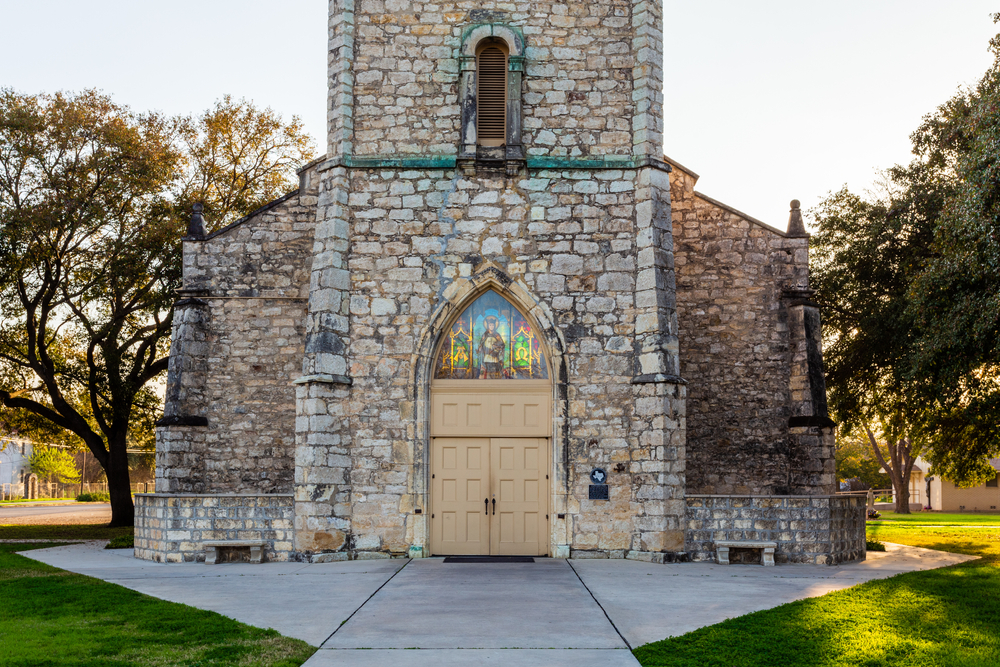 stained glass at St. Louis Catholic Church