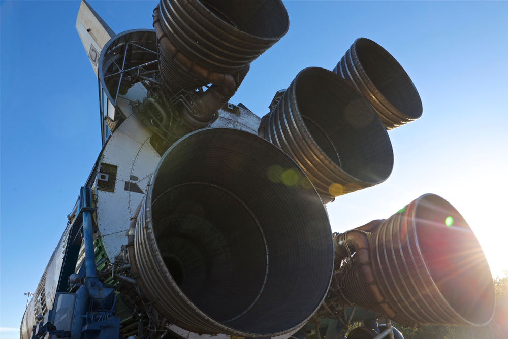 The replica shuttle at the Space Center Houston and a view of the rockets at one of the best museums in texas 