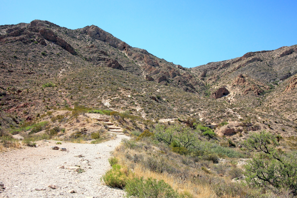 A trail in Franklin Mountains State Park, one of the best things to do in El Paso.