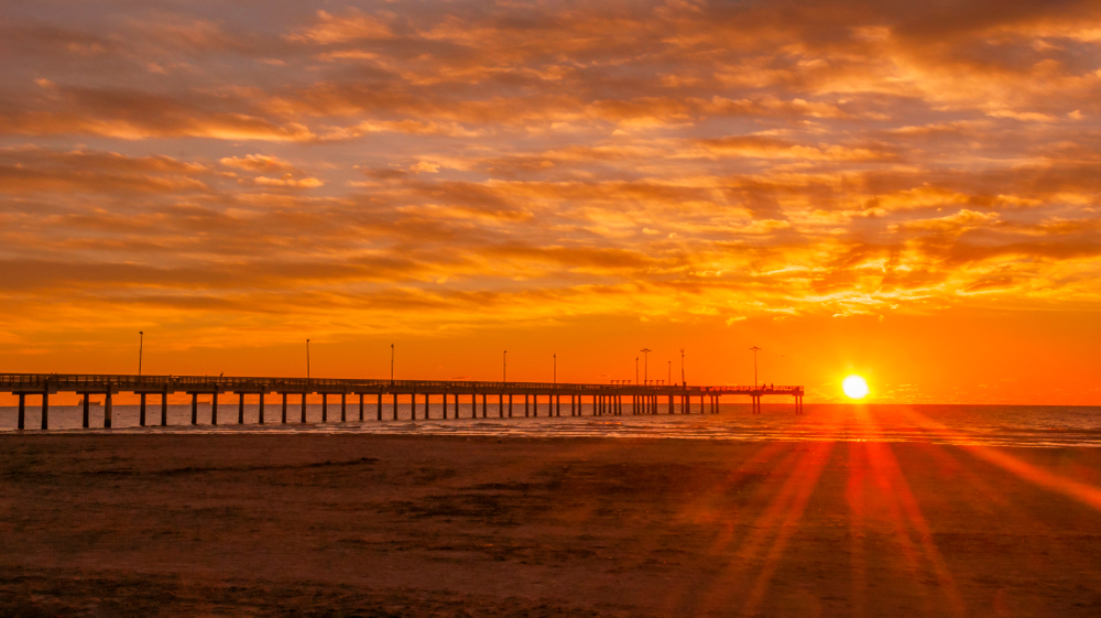 beautiful sunset at one the beaches in San Antonio, Port Aransas