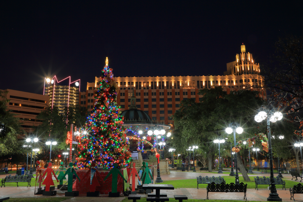 Milam at Christmastime, one of the parks in San Antonio!