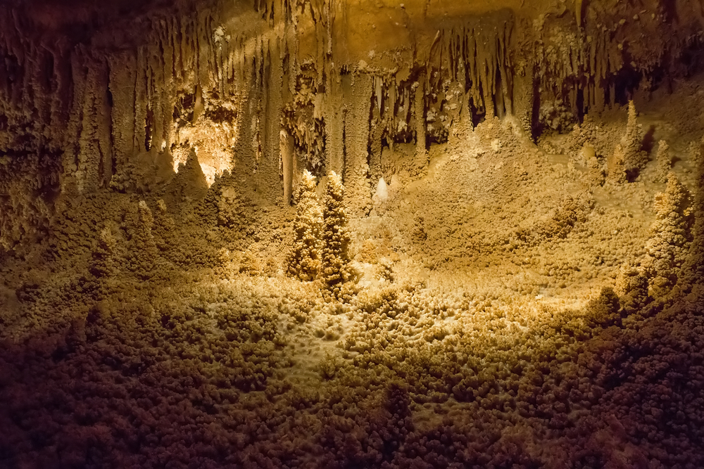 Off-white cave formations in Caverns of Sonora, caverns in Texas