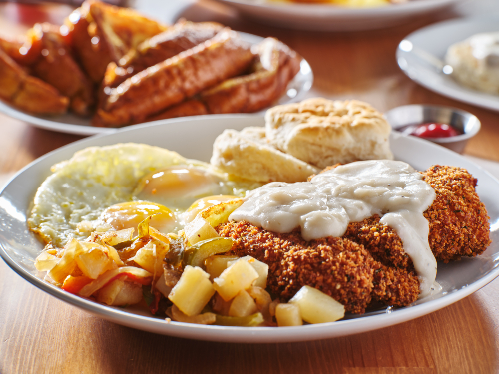 country fried steak breakfast in Galveston