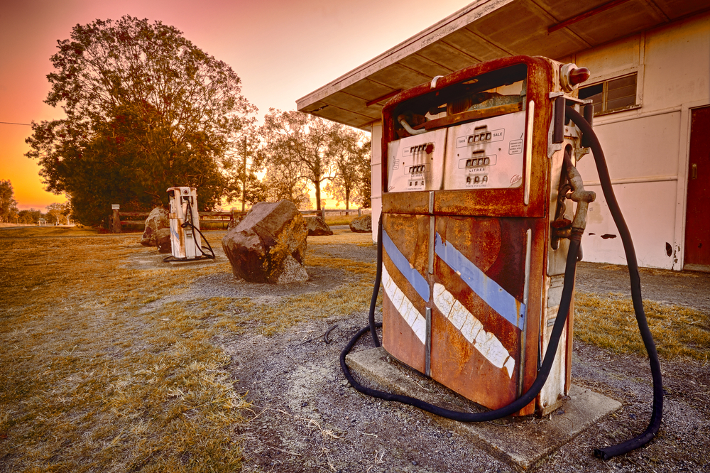 A small gas station in Texas. 