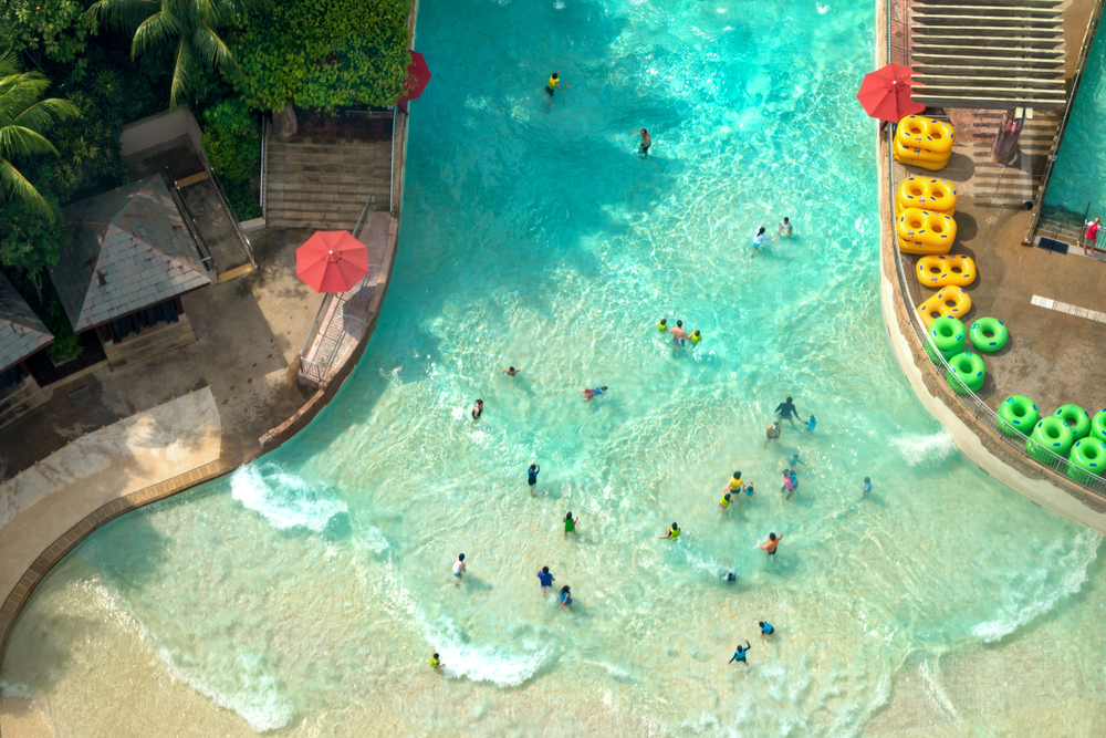Photo of wave pool at Hawaiian Falls, one of the best water parks in Texas.