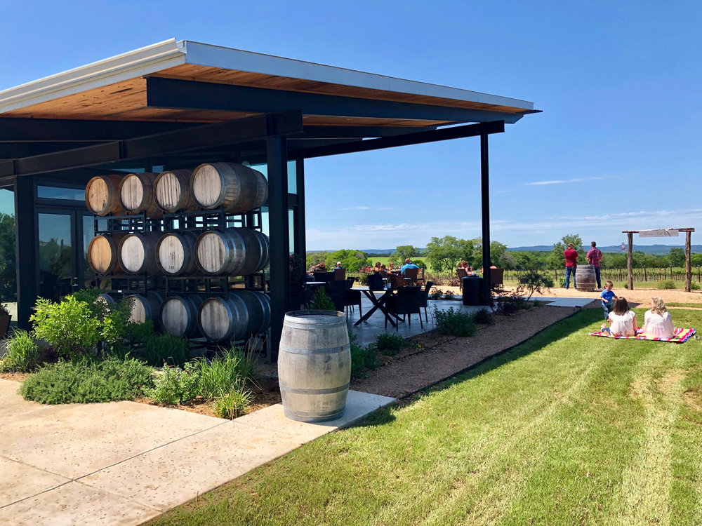 When looking at wineries in Texas, it isn't uncommon to see large outdoor patios that overlook the Country Hill.