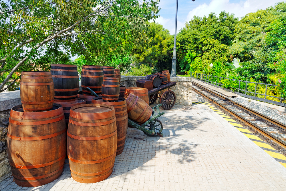 The barrels that hold the grapes that turn into wine are often stored specially, like in this photo, which shows the storage at one of the wineries in Texas