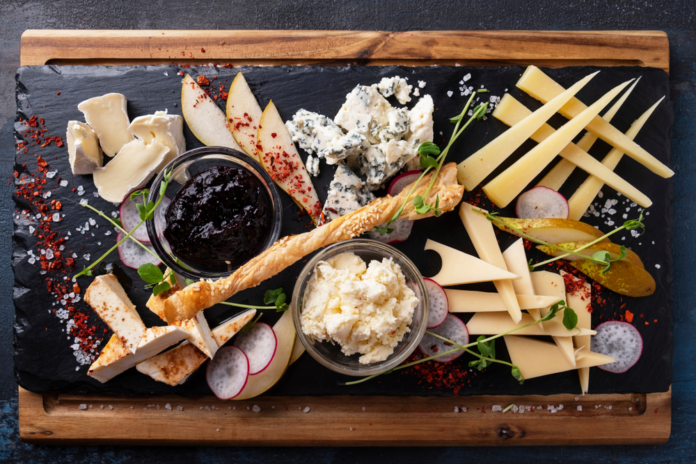 A delicious cheese board at Rise, a great option for bachelorette dinner in Dallas!